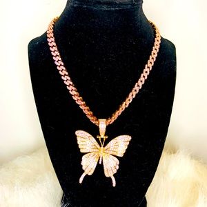 Women Cuban link Butterly Chain Available